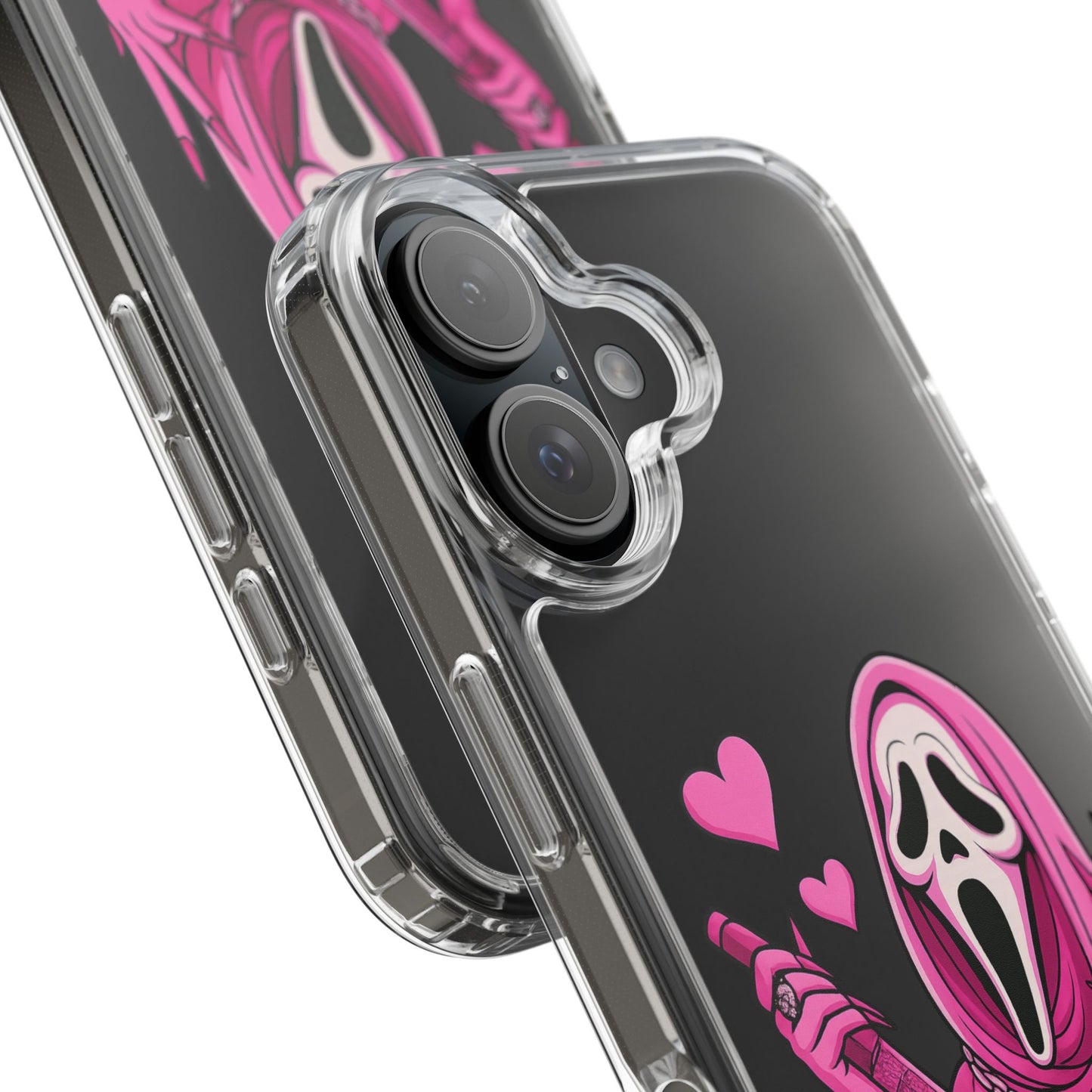 Pink Ghost Clear Phone Case