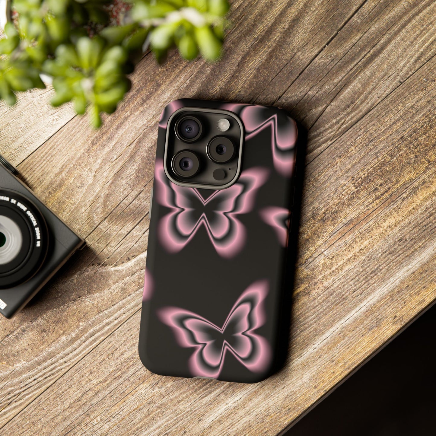 Pink Butterfly Tough Phone Case
