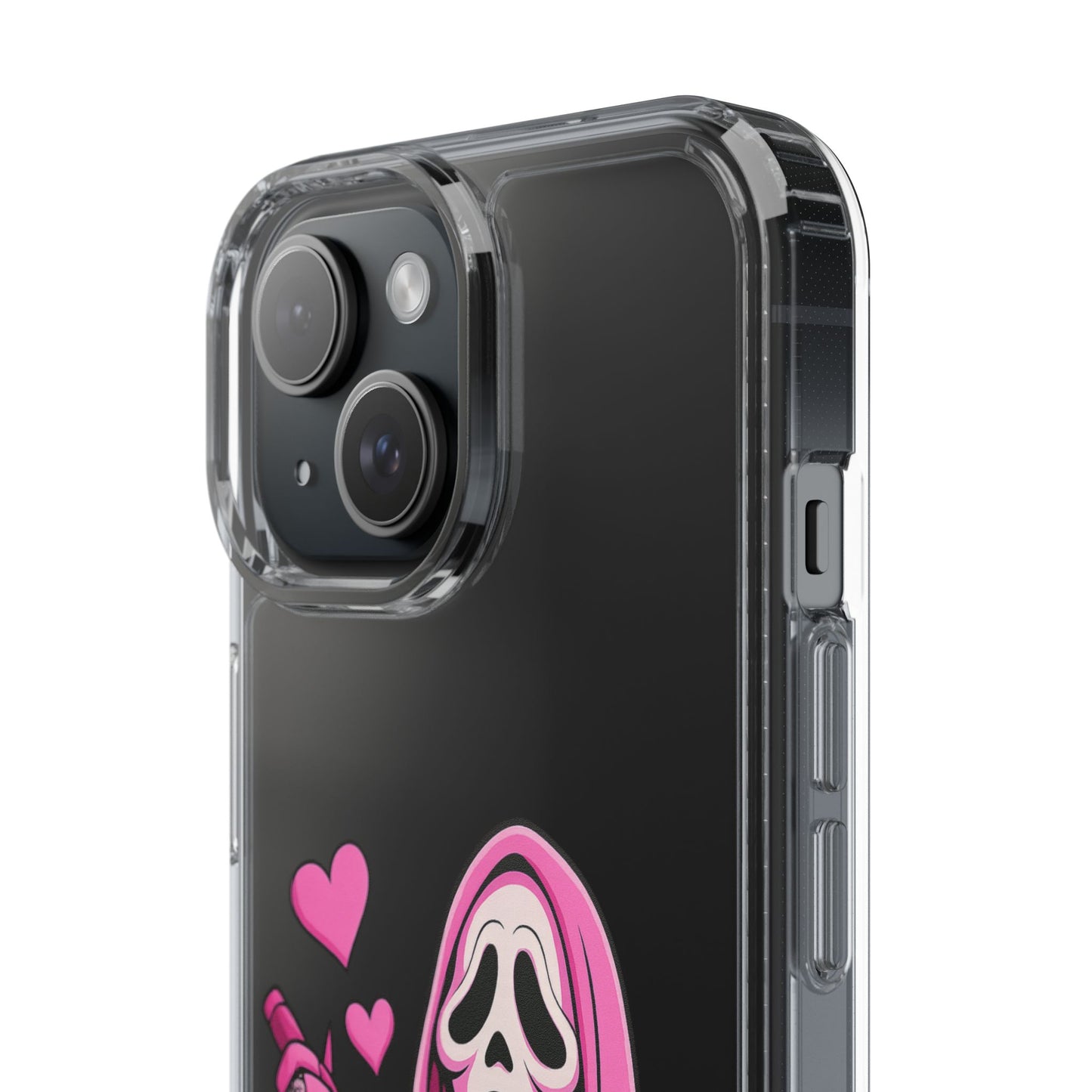 Pink Ghost Clear Phone Case