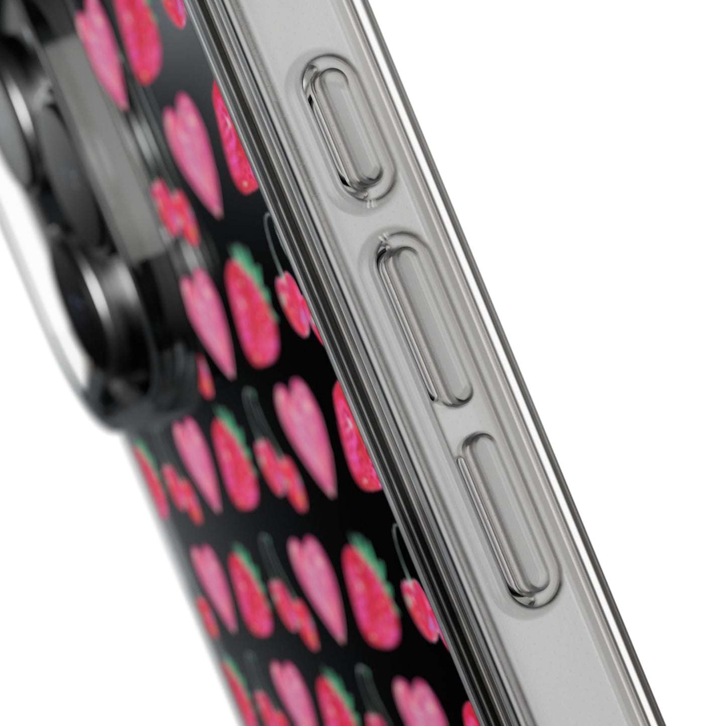 Cute Strawberry Heart Clear Phone Case