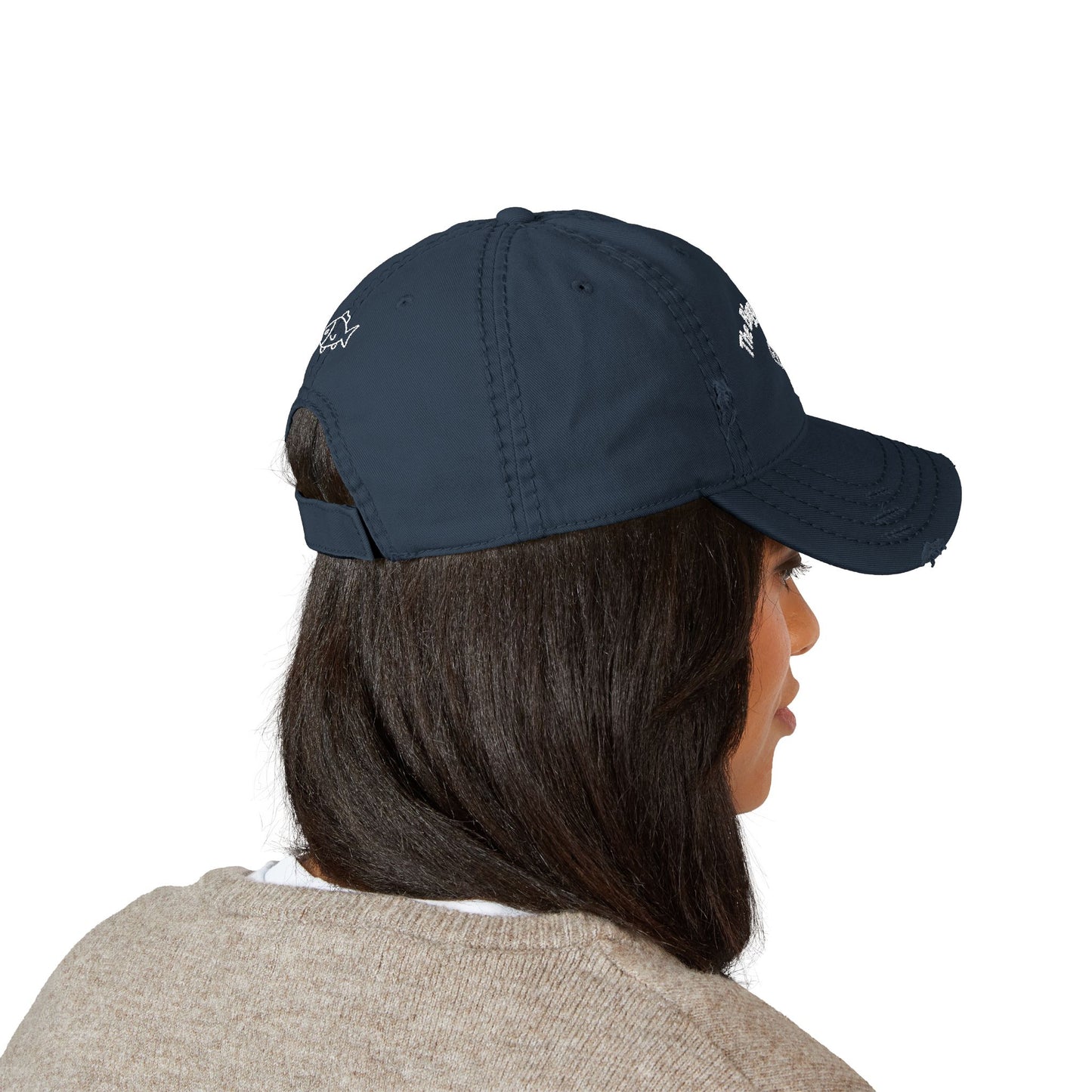 The Biggest Catch Distressed Embroidered Dad Hat