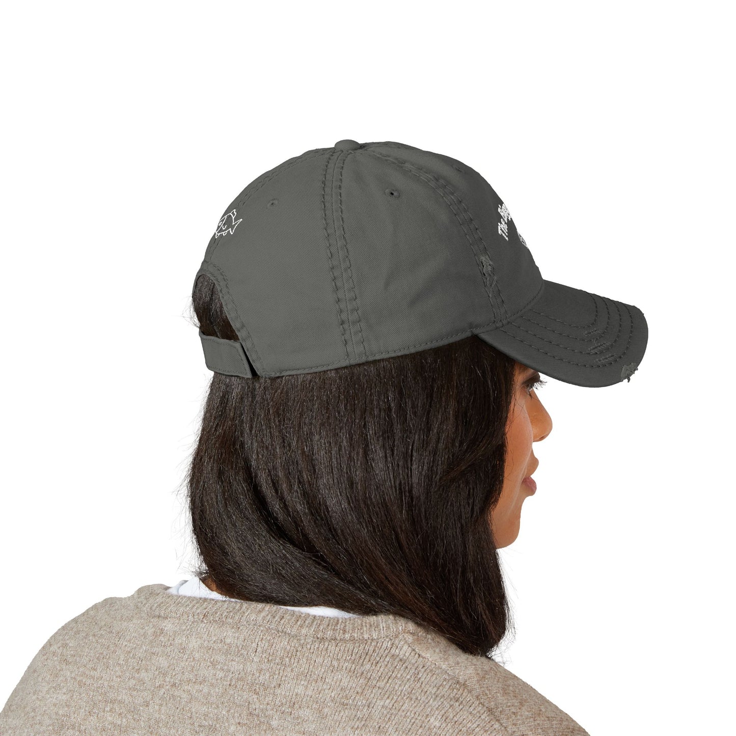 The Biggest Catch Distressed Embroidered Dad Hat