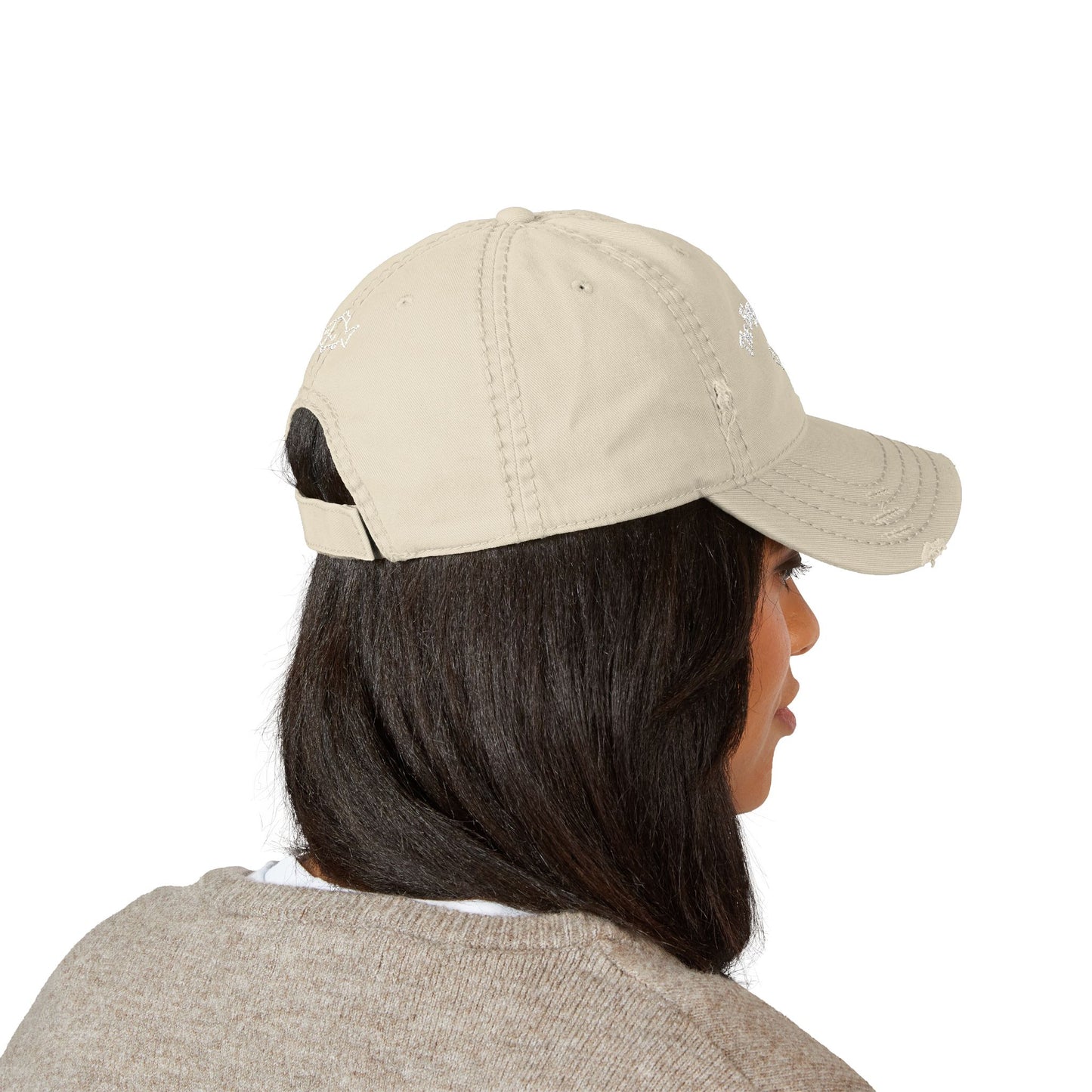 The Biggest Catch Distressed Embroidered Dad Hat