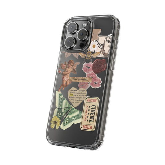 Vintage Collage Clear Phone Case