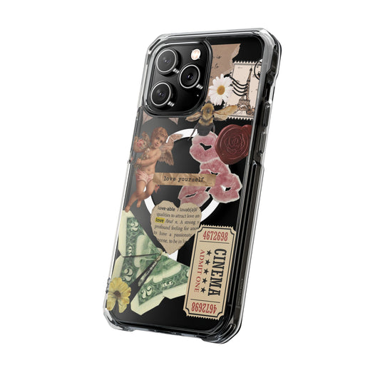 Vintage Collage Clear Magnetic Impact Case