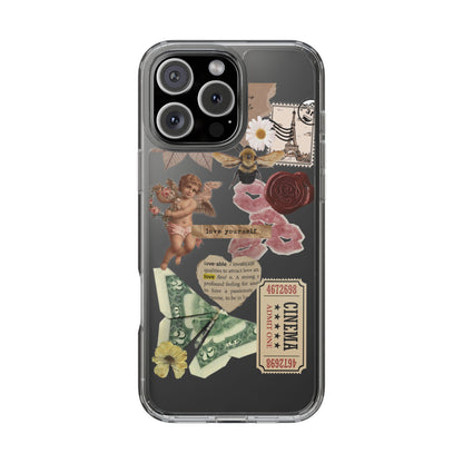 Vintage Collage Clear Phone Case