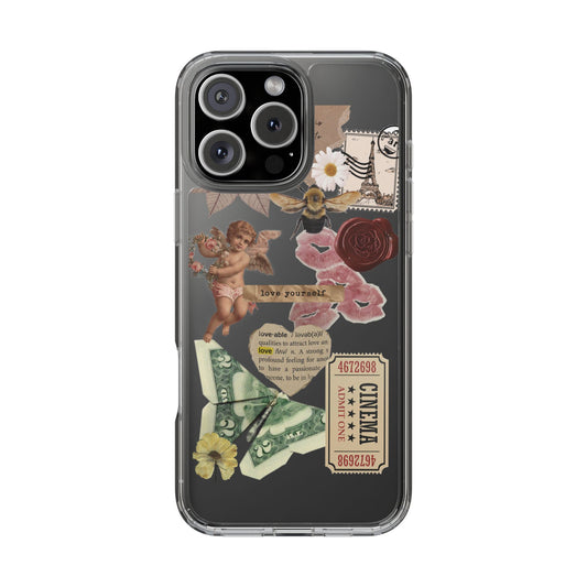 Vintage Collage Clear Phone Case
