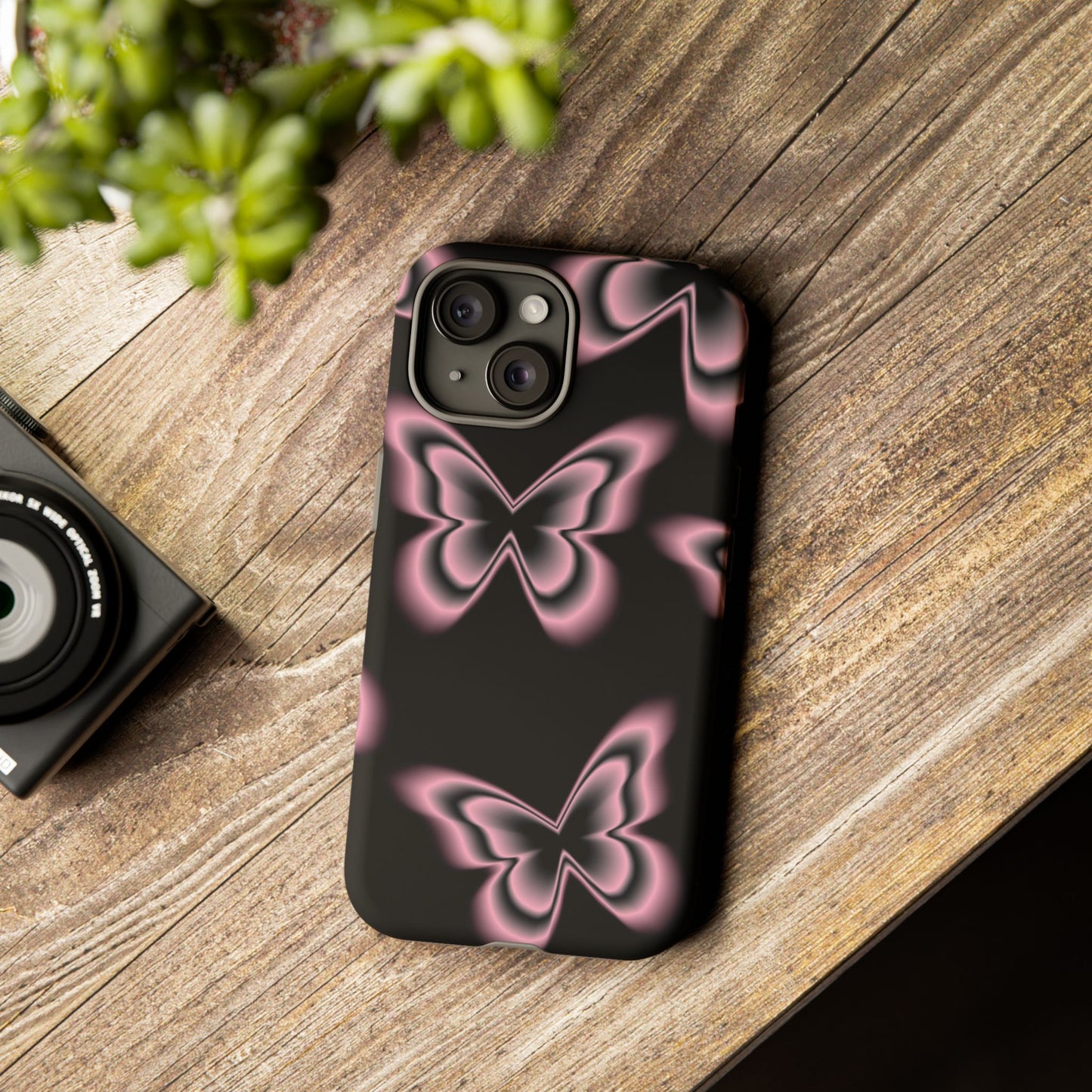 Pink Butterfly Tough Phone Case