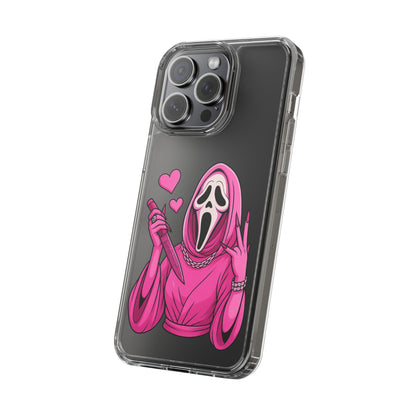 Pink Ghost Clear Phone Case