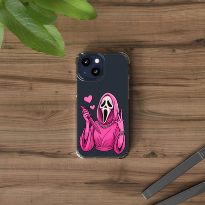 Pink Ghost Clear Phone Case