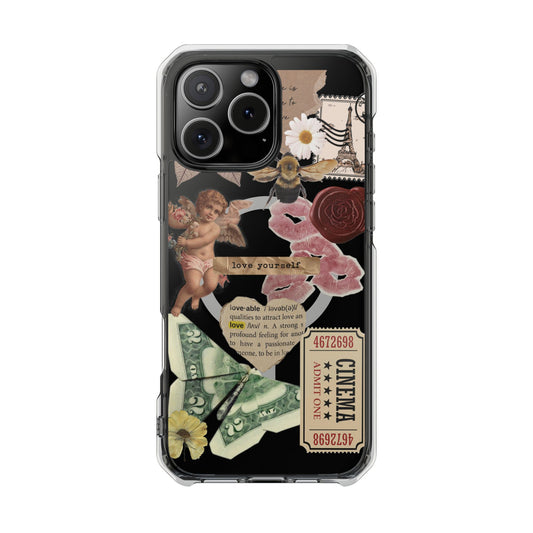 Vintage Collage Clear Magnetic Impact Case
