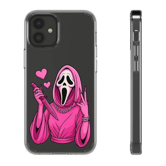 Pink Ghost Clear Phone Case