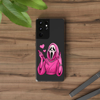 Pink Ghost Clear Phone Case