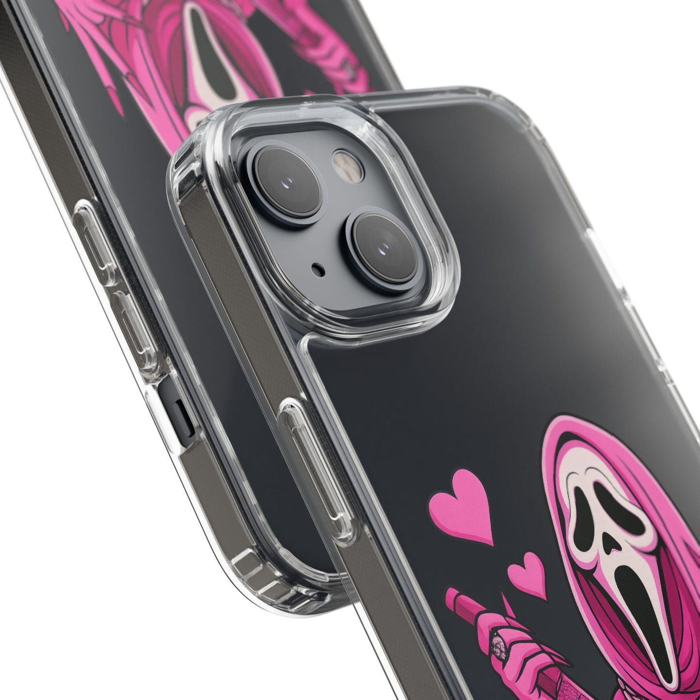 Pink Ghost Clear Phone Case