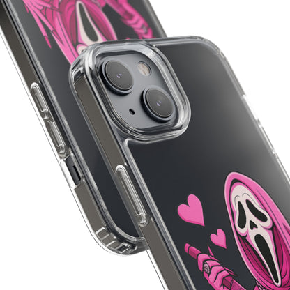 Pink Ghost Clear Phone Case