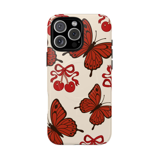 Butterfly Cherry Tough Magnetic Case