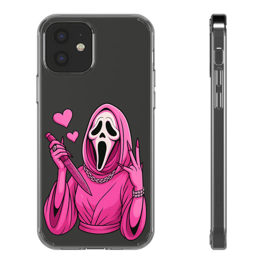 Pink Ghost Clear Phone Case