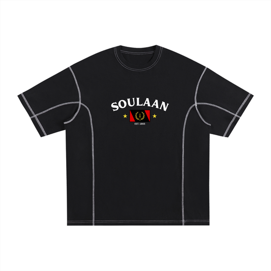 Soulaan Pride Contrast-Stitched T-Shirt - Black
