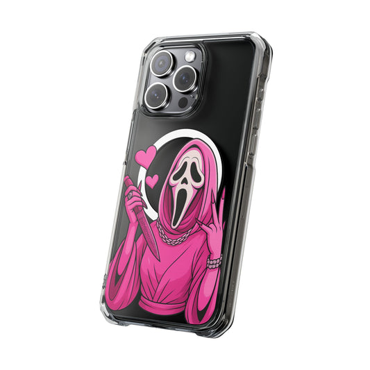 Pink Ghost Clear Magnetic Impact Case