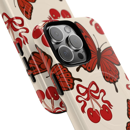 Butterfly Cherry Tough Magnetic Case