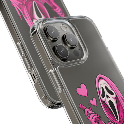 Pink Ghost Clear Phone Case