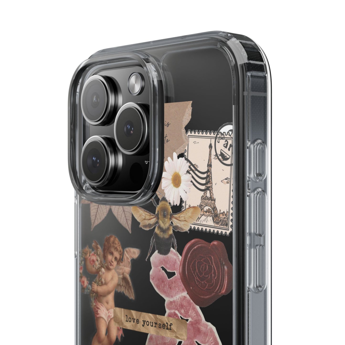 Vintage Collage Clear Phone Case