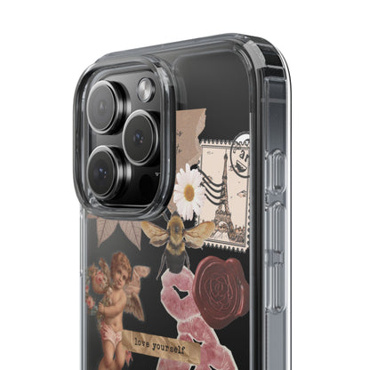 Vintage Collage Clear Phone Case