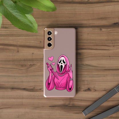 Pink Ghost Clear Phone Case