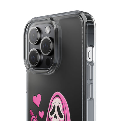 Pink Ghost Clear Phone Case