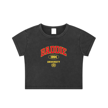 Baddie Snow Washed Crop Top
