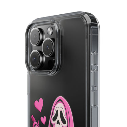 Pink Ghost Clear Phone Case