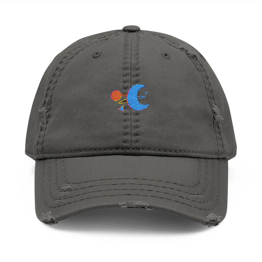Conjunction Distressed Embroidered Dad Hat