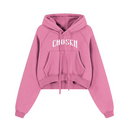Chosen Snow Washed Cropped Hoodie