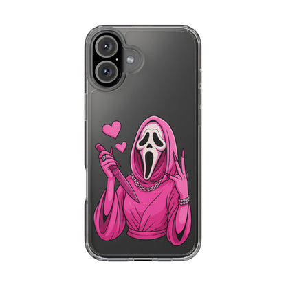 Pink Ghost Clear Phone Case