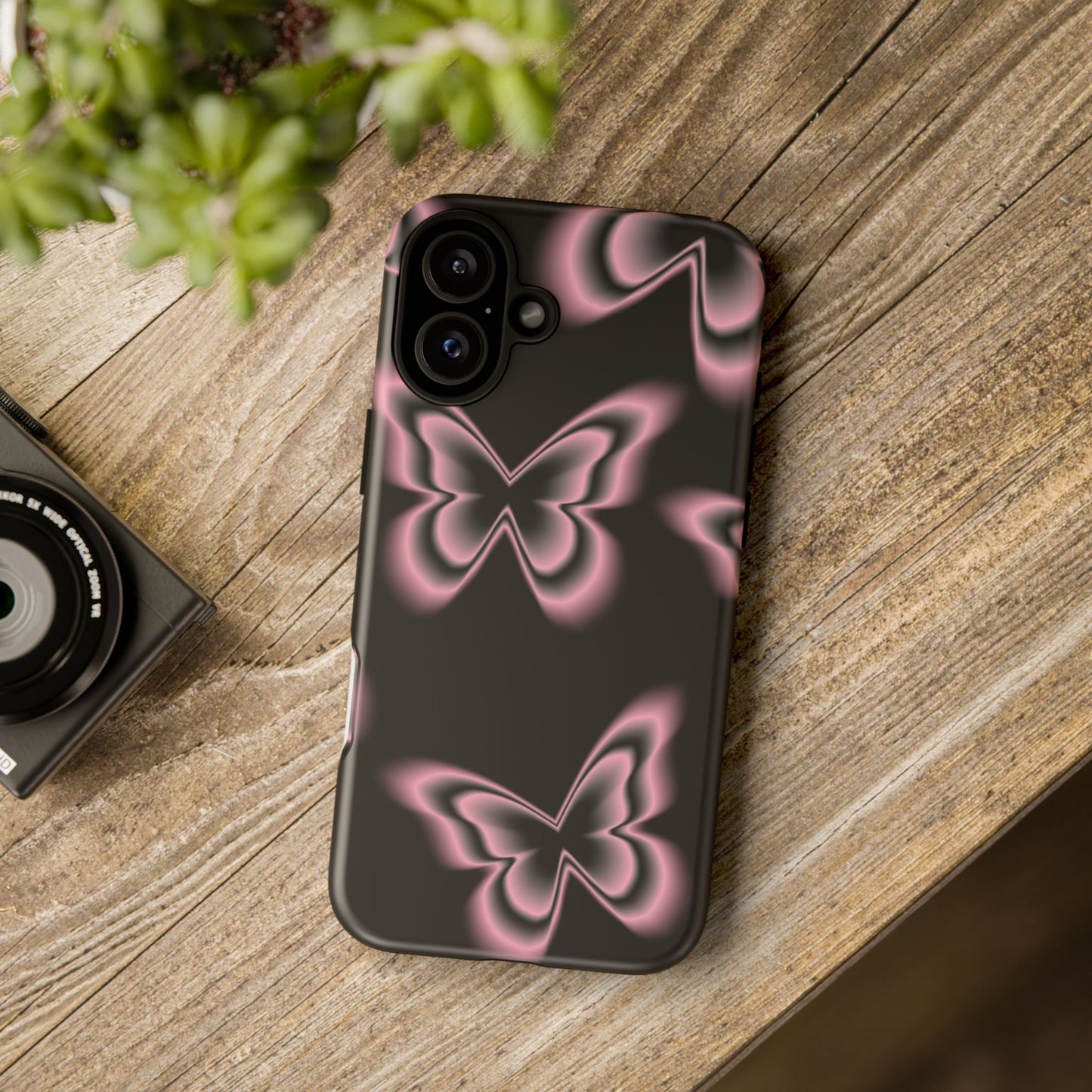 Pink Butterfly Tough Phone Case
