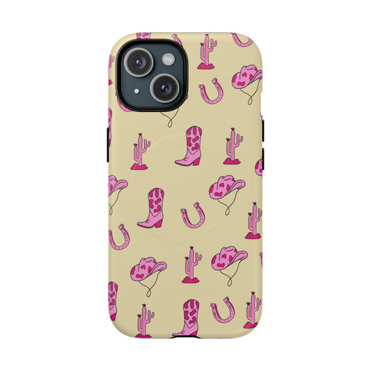 Pink Western-Themed Tough Magnetic Case