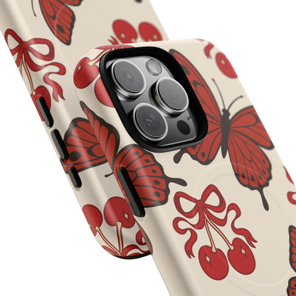 Butterfly Cherry Tough Magnetic Case