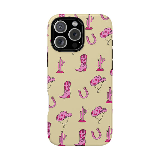 Pink Western-Themed Tough Phone Case