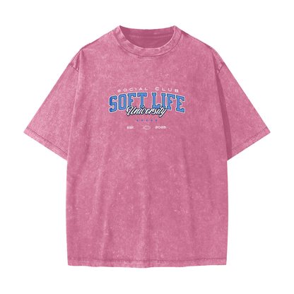 soft life university tee,soft life tee,soft life oversized tee,soft life womens tee,womens oversized tee,womens oversized vintage tee,womens varsity tee,womens vintage varsity tee