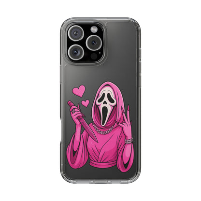 Pink Ghost Clear Phone Case
