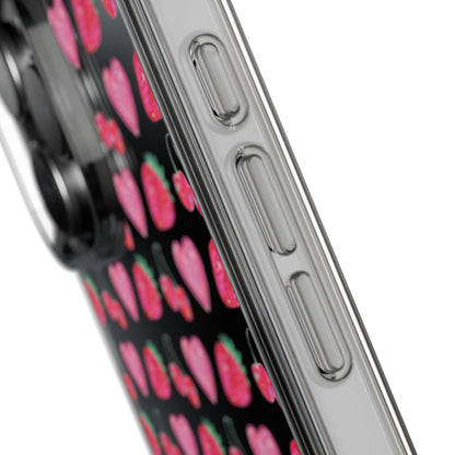 Cute Strawberry Heart Clear Phone Case