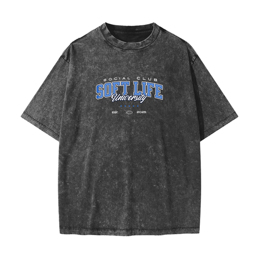 soft life university tee,soft life tee,soft life oversized tee,soft life womens tee,womens oversized tee,womens oversized vintage tee,womens varsity tee,womens vintage varsity tee