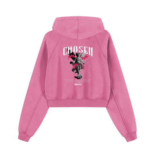 Chosen Snow Washed Cropped Hoodie