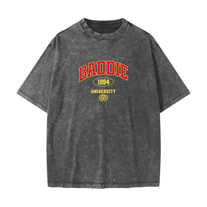 Baddie Varsity Tee ,Oversized womens tee,Womens varsity tee,vintage oversized womens tee,baddie womens tee,womens baddie tee,womens varsity tees