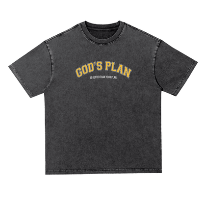 God’s Plan Heavyweight Oversized Acid Washed Tee