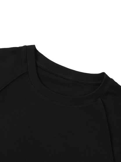 28 Solid Color Raglan Sleeve Bodycon Top