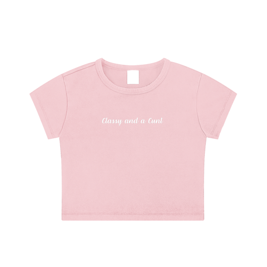Classy and a cunt cropped top,Pink cropped top,Vintage cropped top,Pink vintage cropped top,Women’s cropped tops